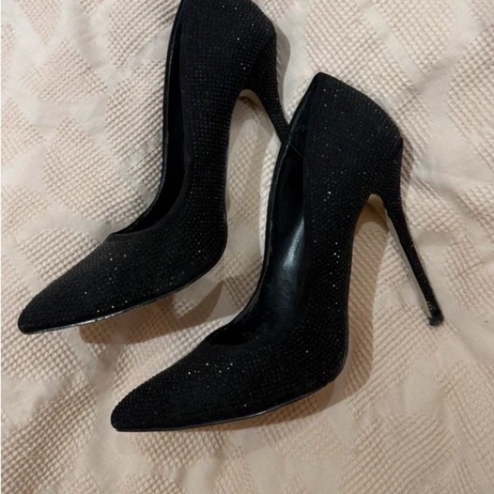 Kurt Geiger Elegant Black Glitter Heels